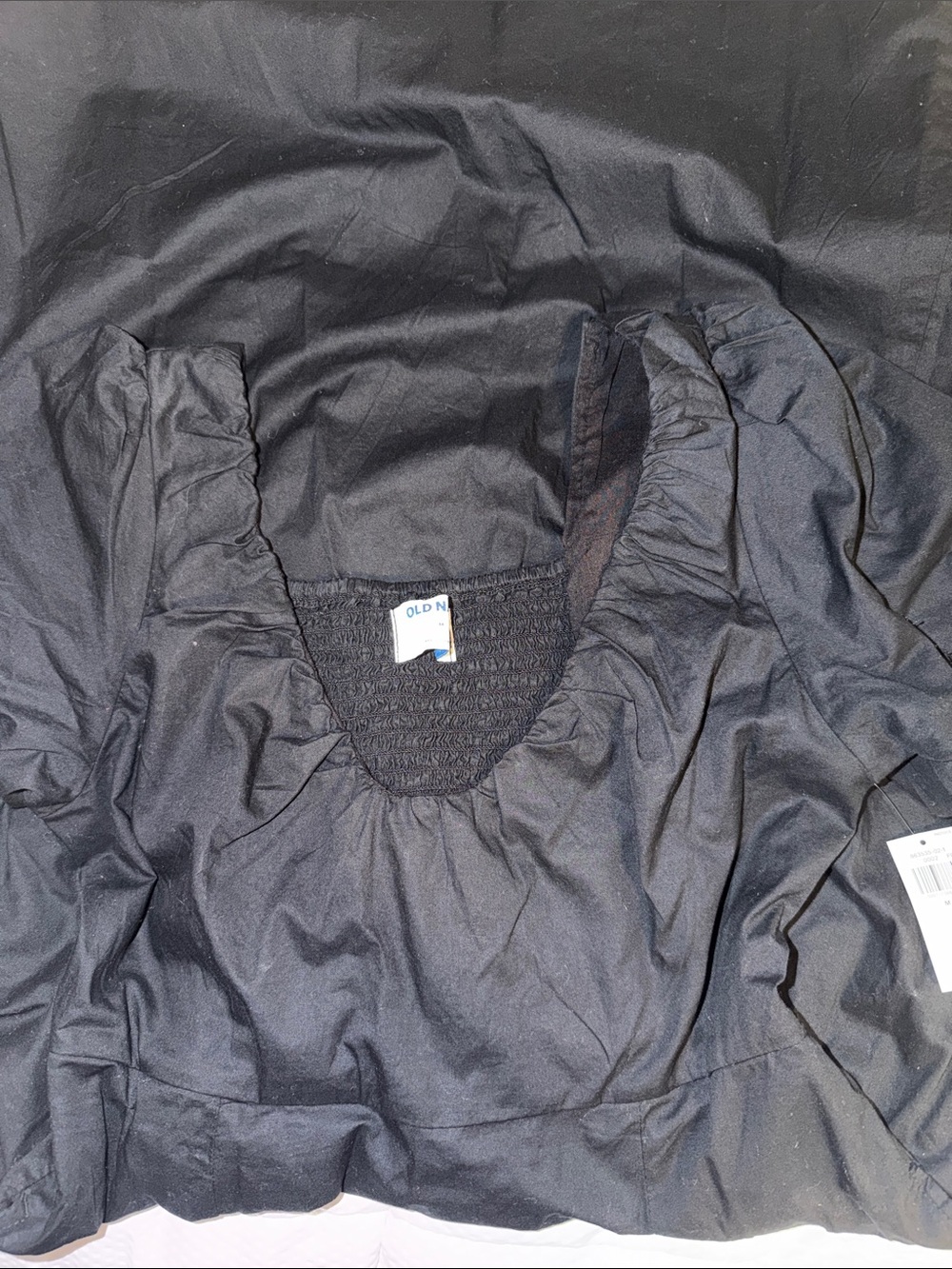 Old Navy Black Smocked Scoop Neck Top